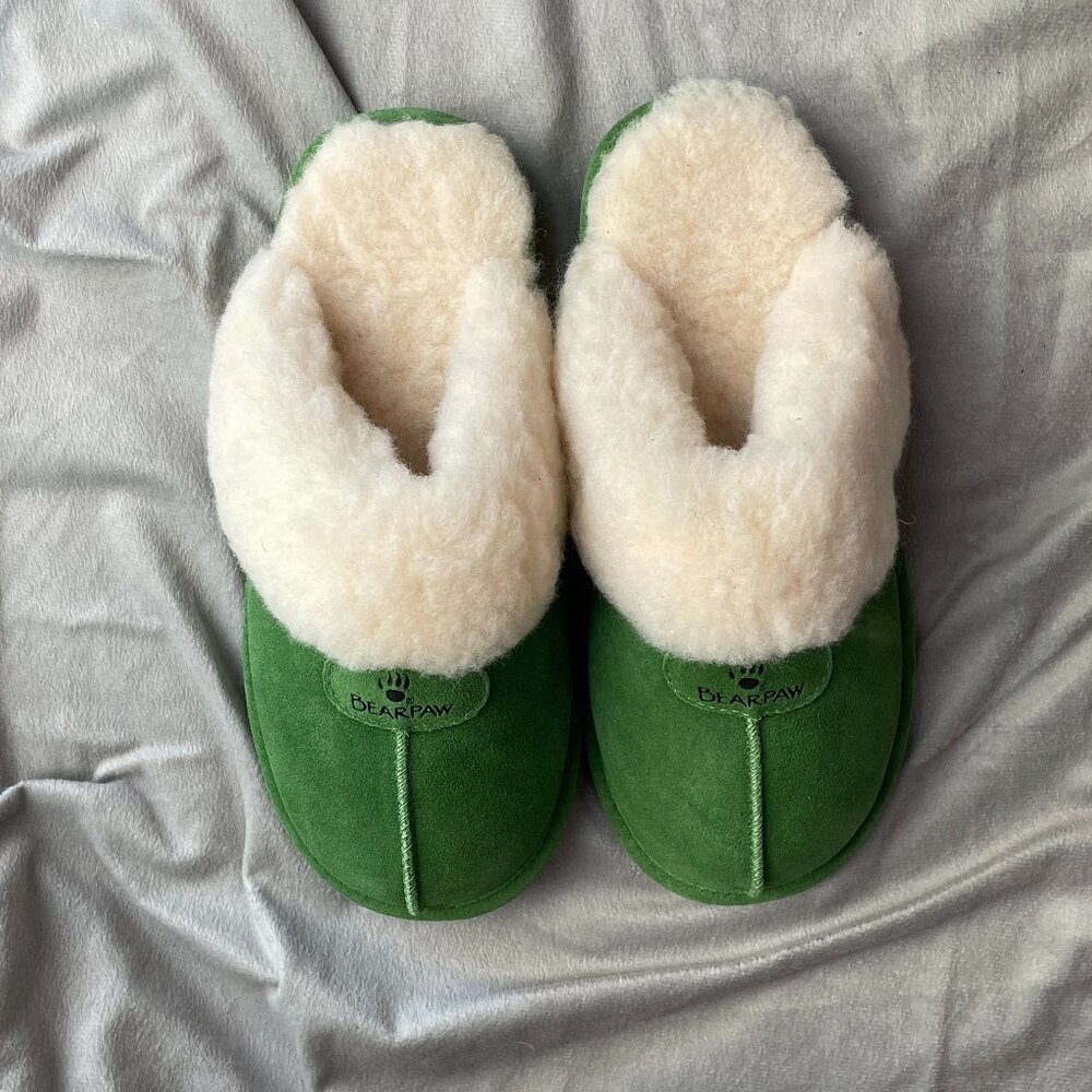 BearPaws Green Slipper Scuff Shoes - Picture 2 of 3
